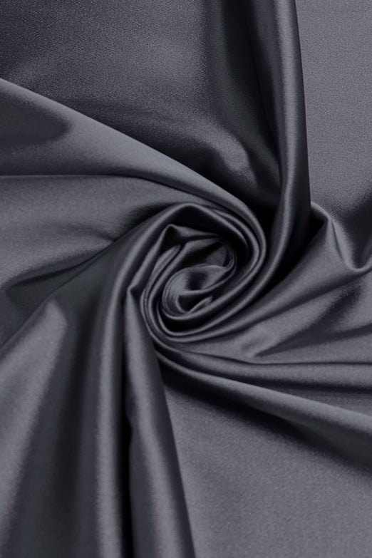 Charcoal Gray Italian Stretch Satin Fabric