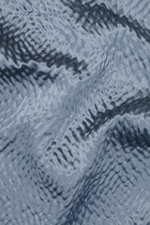 Adriatic Blue Silk Hammered Satin Jacquard Fabric