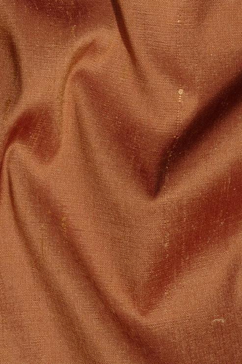 Amber Brown Silk Shantung 54" Fabric