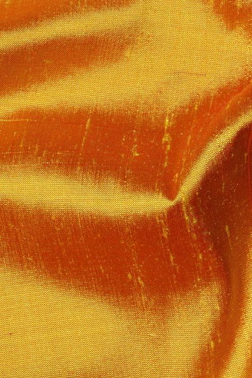 Amber Yellow Silk Shantung 44" Fabric