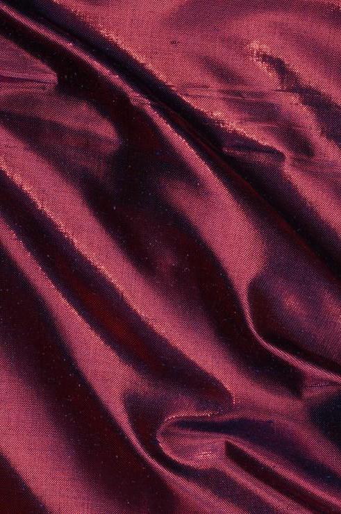 American Beauty Rose Red Metallic Shantung Silk Fabric