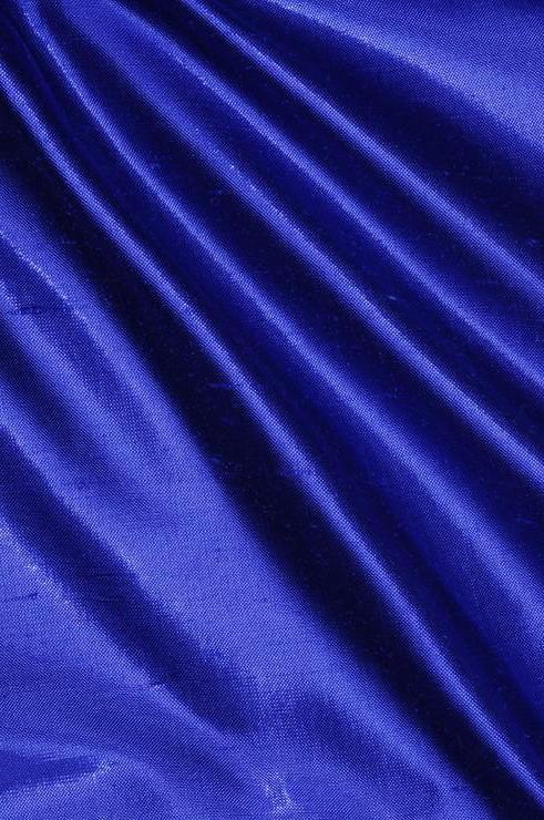 Amparo Blue Metallic Shantung Silk Fabric