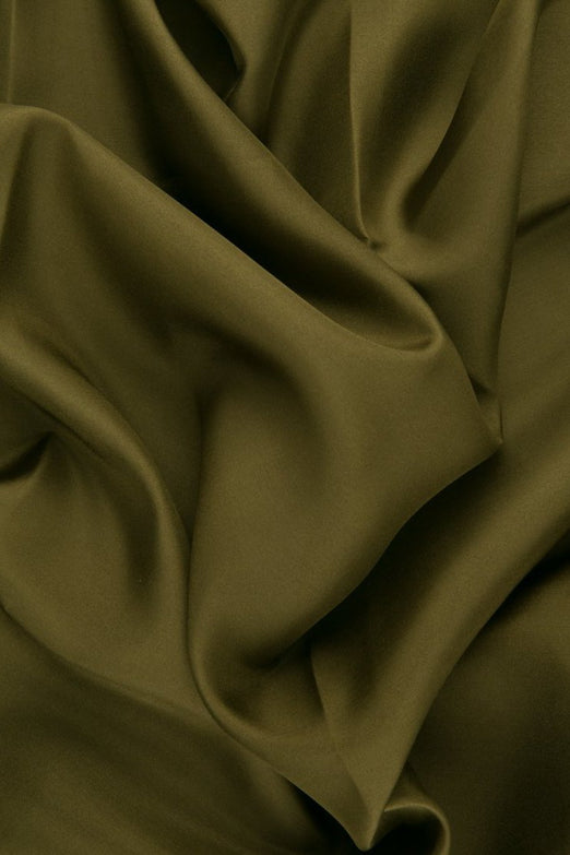 Army Green Habotai Silk Fabric
