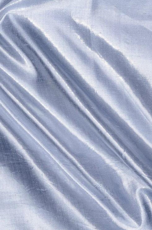 Baby Sky Blue Metallic Shantung Silk Fabric