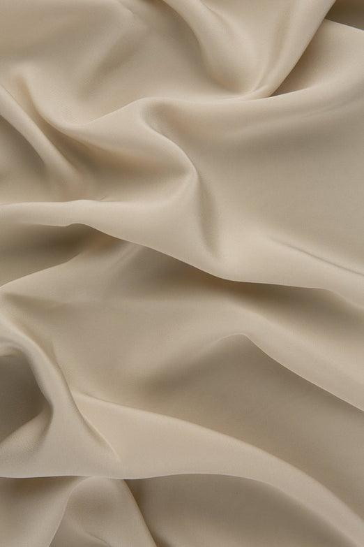 Birch White Silk Crepe de Chine Fabric