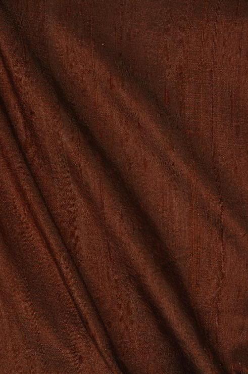 Bison Brown Dupioni Silk Fabric