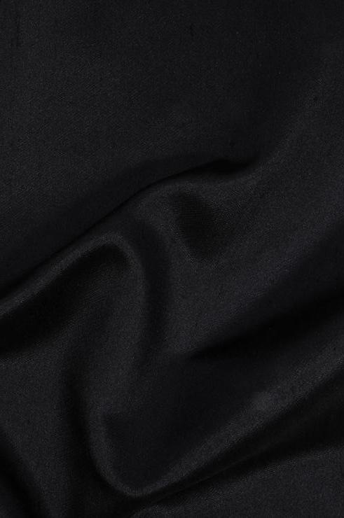 Black Italian Shantung Silk Fabric