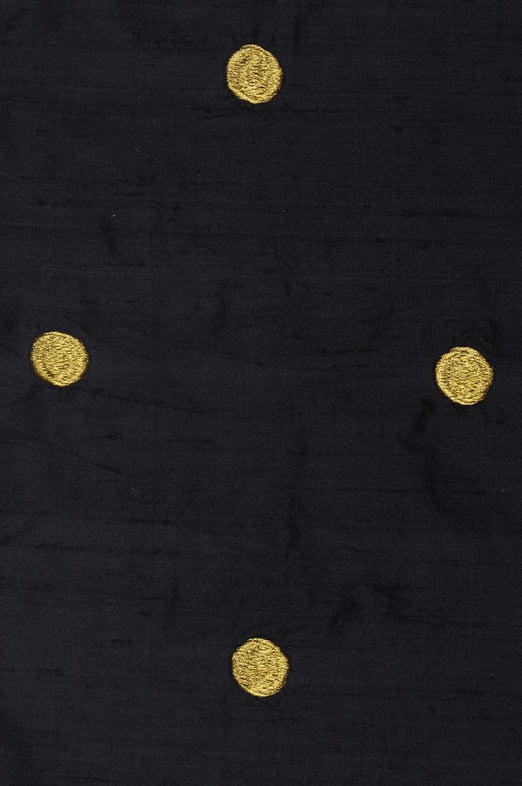 Black 219 Embroidered Dupioni Silk