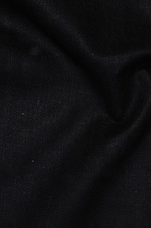 Black Silk Linen (Matka) Fabric
