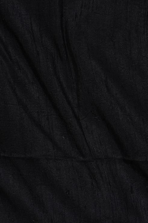 Black Dupioni Silk Fabric