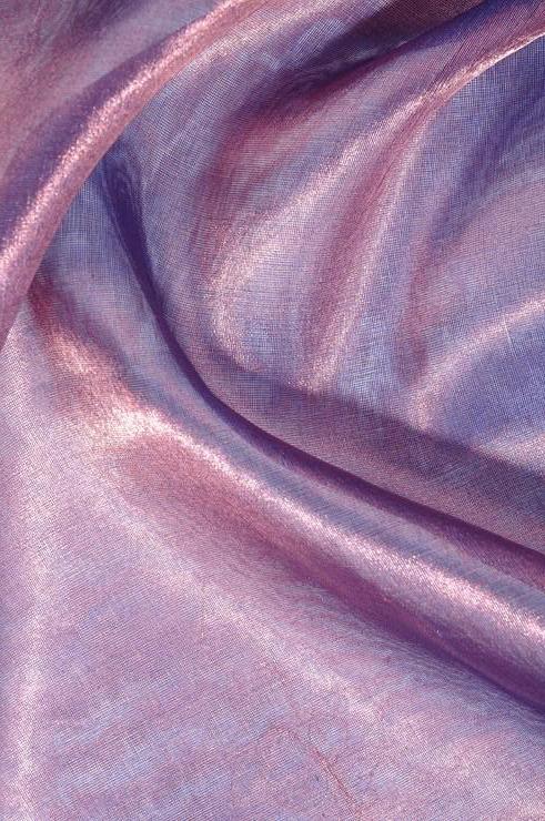 Blue Hot Pink Metallic Organza Fabric