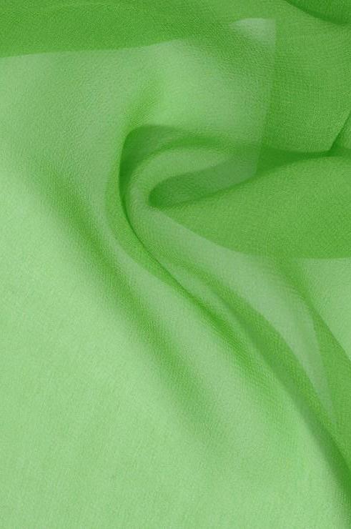 Bright Apple Green Silk Georgette Fabric