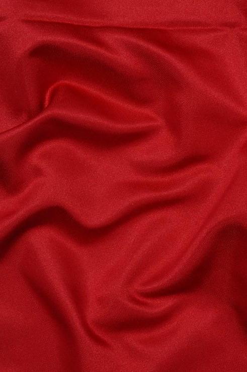 Bright Red Silk Duchess Satin Fabric By The Yard
