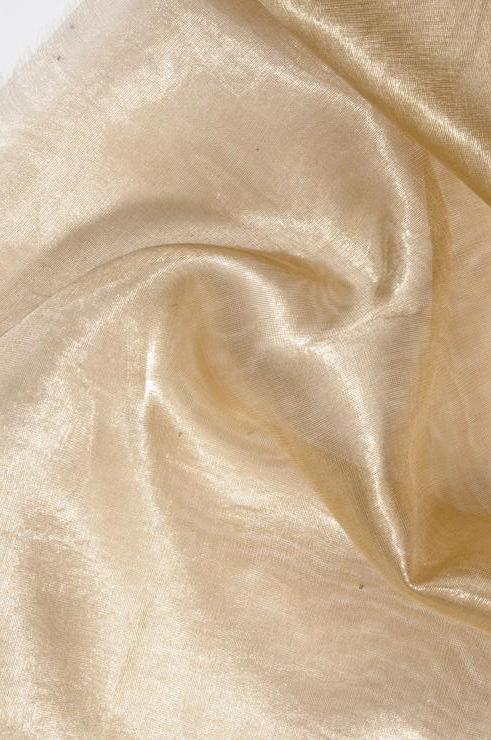 Butter Pecan Gold Metallic Organza Fabric