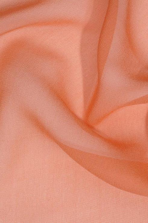 Candle-light Peach Pink Silk Georgette Fabric