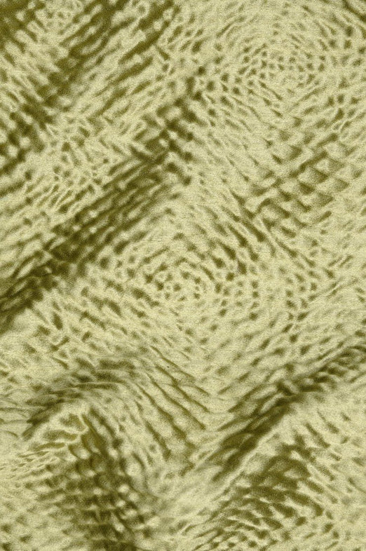 Cedar Green Silk Hammered Satin Jacquard Fabric