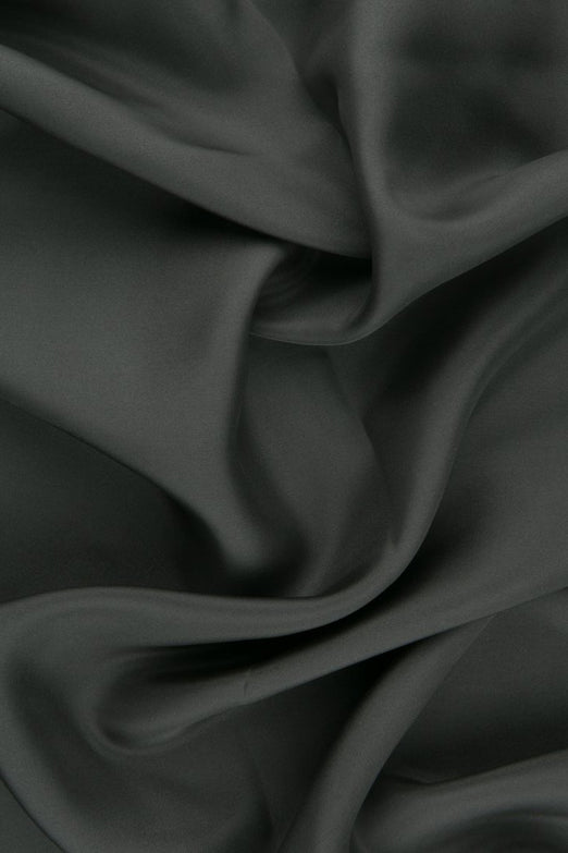 Charcoal Habotai Silk Fabric