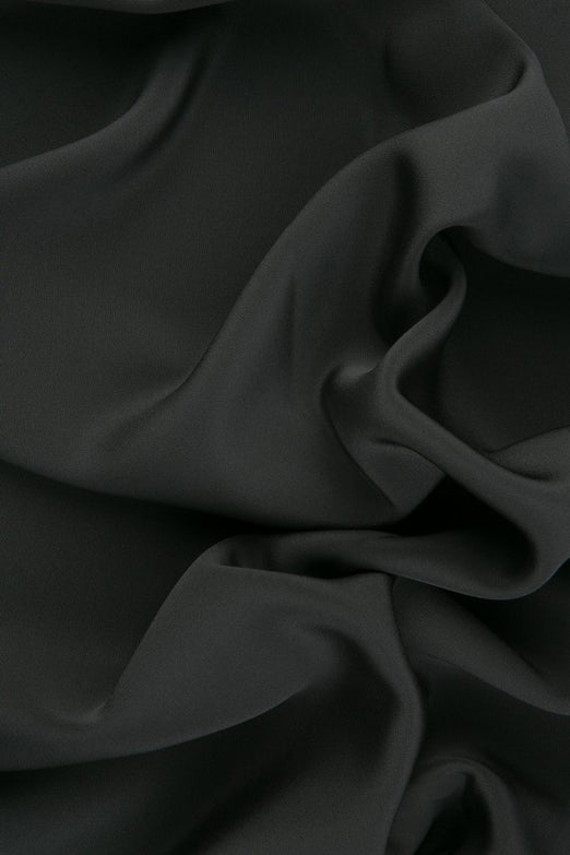 Charcoal Grey Silk 4-Ply Crepe Fabric