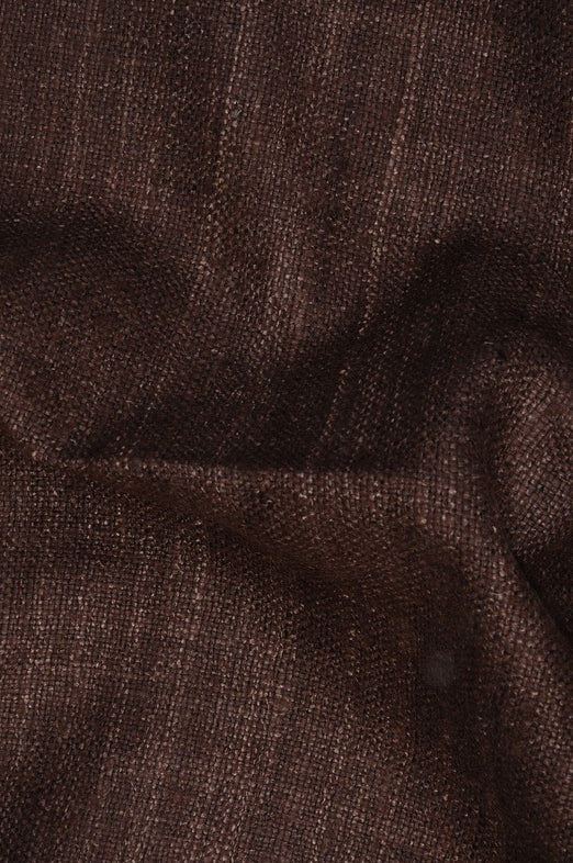 Chestnut Brown Silk Linen (Matka) Fabric