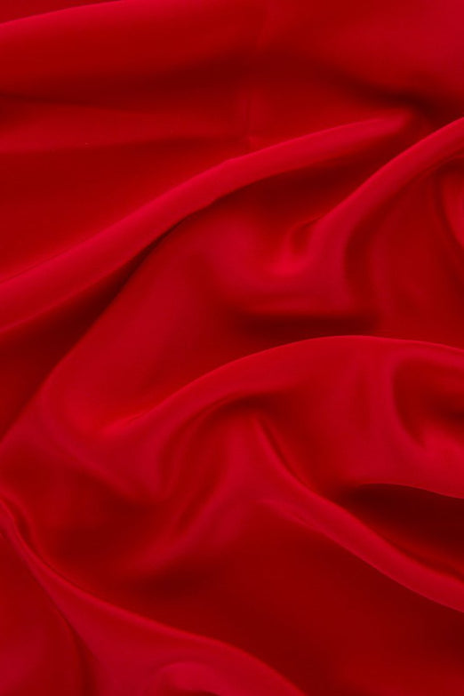 Chinese Red Silk Crepe de Chine Fabric