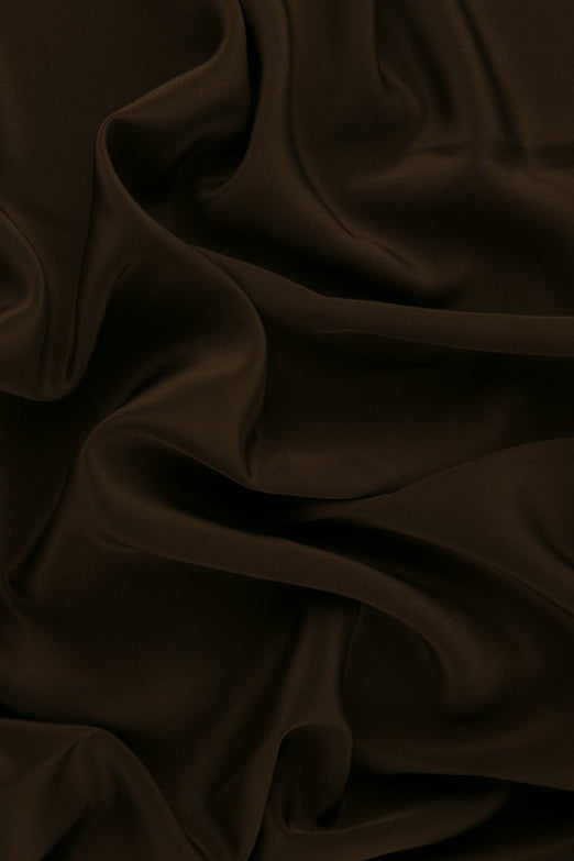Copper Brown Silk Crepe de Chine Fabric