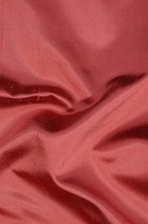 Coral Red Italian Shantung Silk Fabric