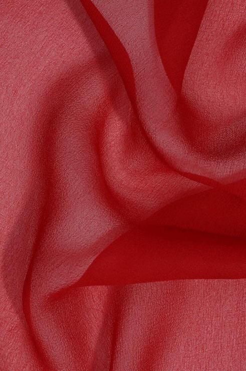 Cranberry Red Silk Georgette Fabric
