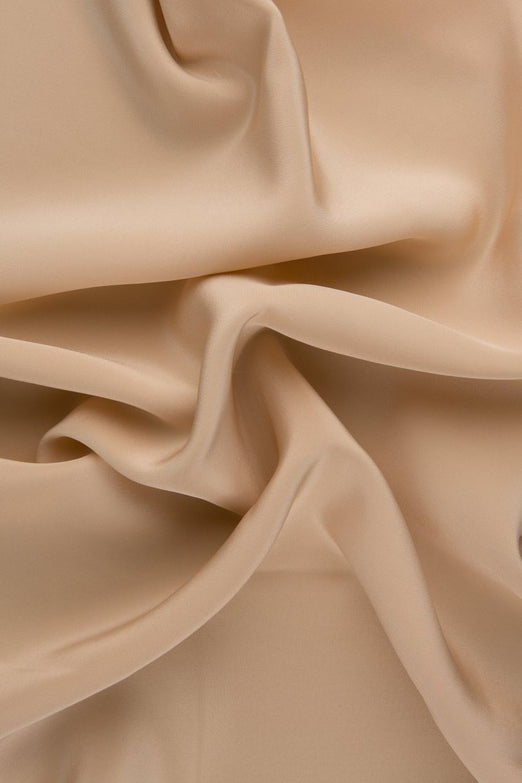 Cream Tan Silk Crepe de Chine Fabric