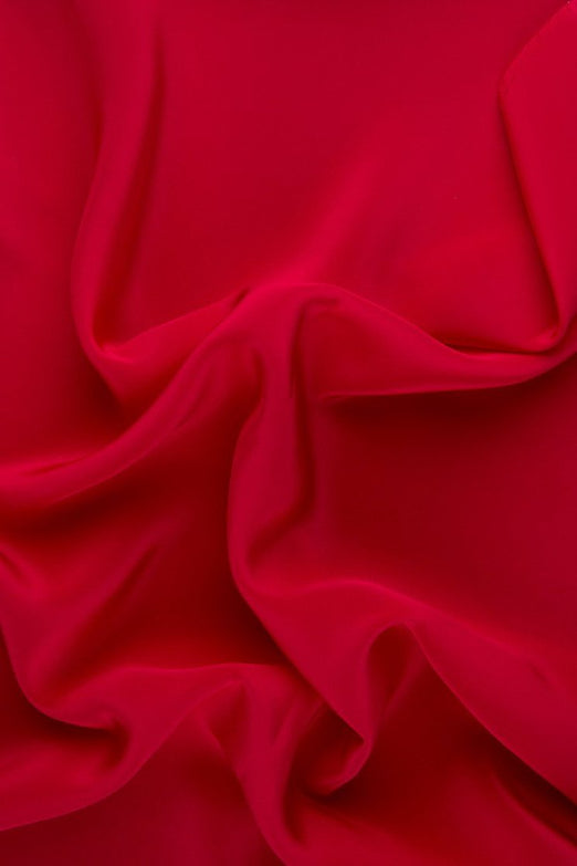 Crimson Red Silk Crepe de Chine Fabric