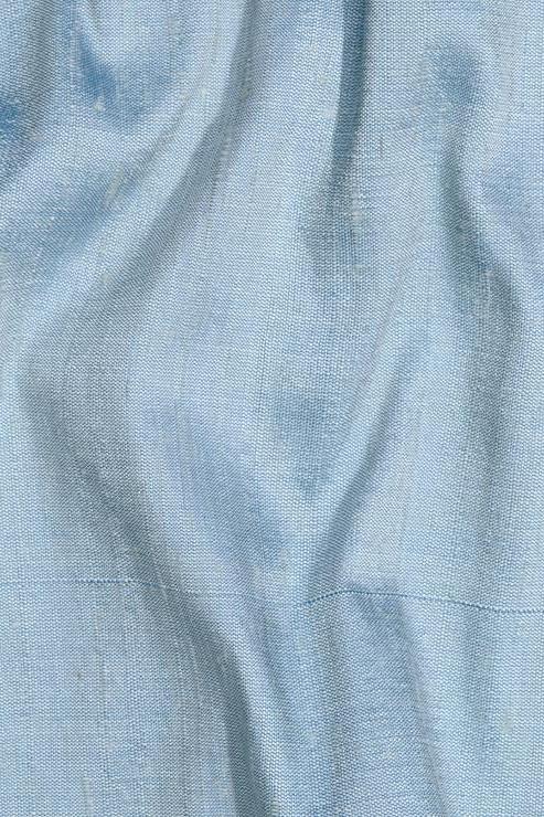Crystal Blue Silk Shantung 54" Fabric
