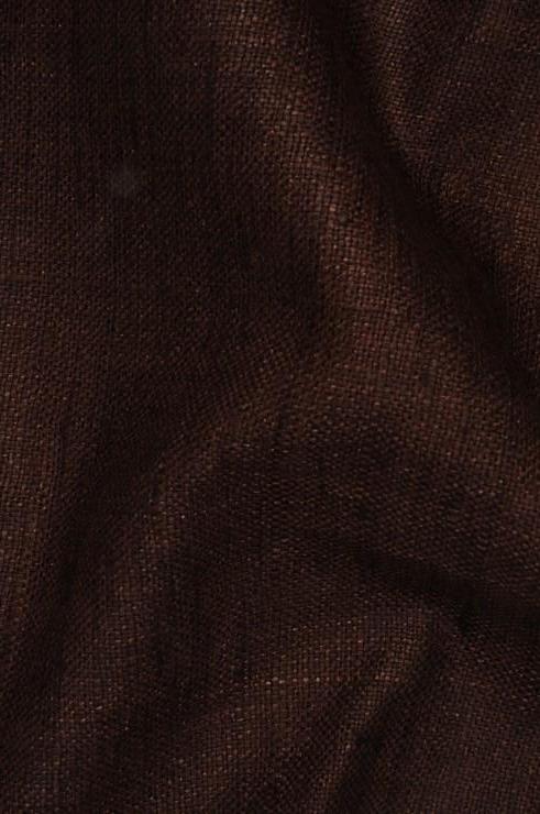 Dark Chocolate Silk Linen (Matka) Fabric