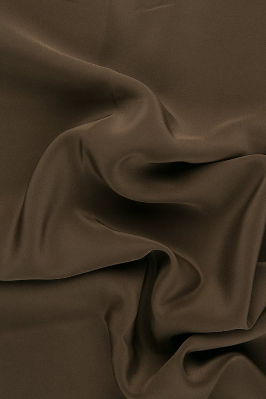Dark Earth Silk Crepe de Chine Fabric