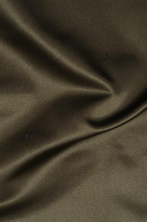 Dark Green Olive Silk Duchess Satin Fabric