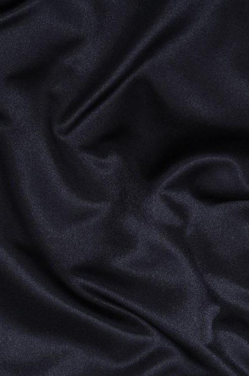 Dark Navy Silk Duchess Satin Fabric