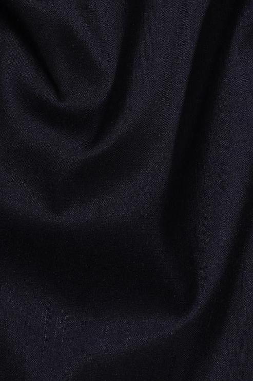 Dark Navy Silk Shantung 54" Fabric