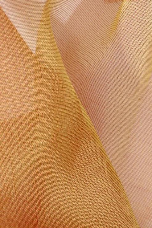 Dark Saffron Yellow Silk Organza Fabric