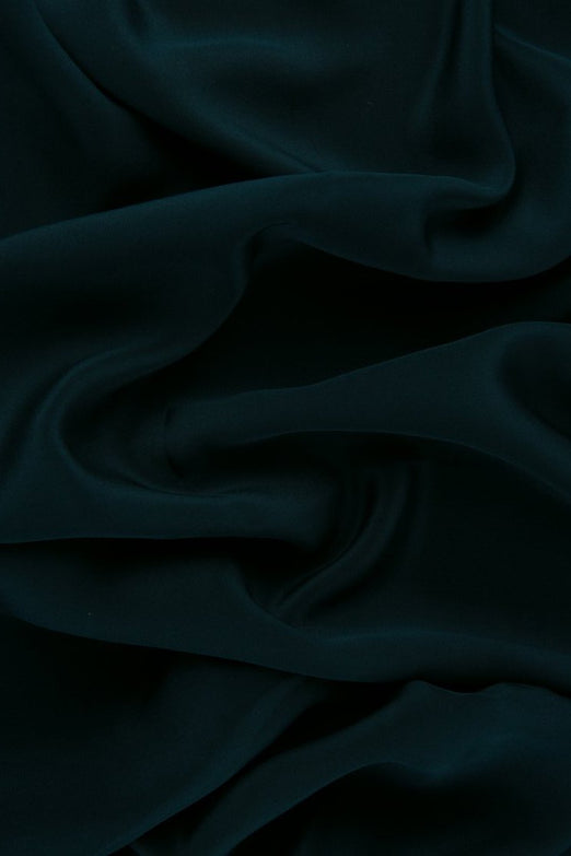 Dark Teal Silk Crepe de Chine Fabric