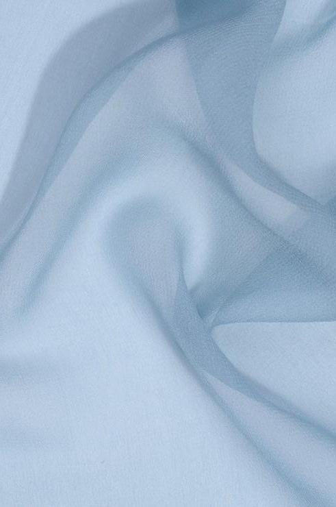 Deep Aqua Blue Silk Georgette Fabric