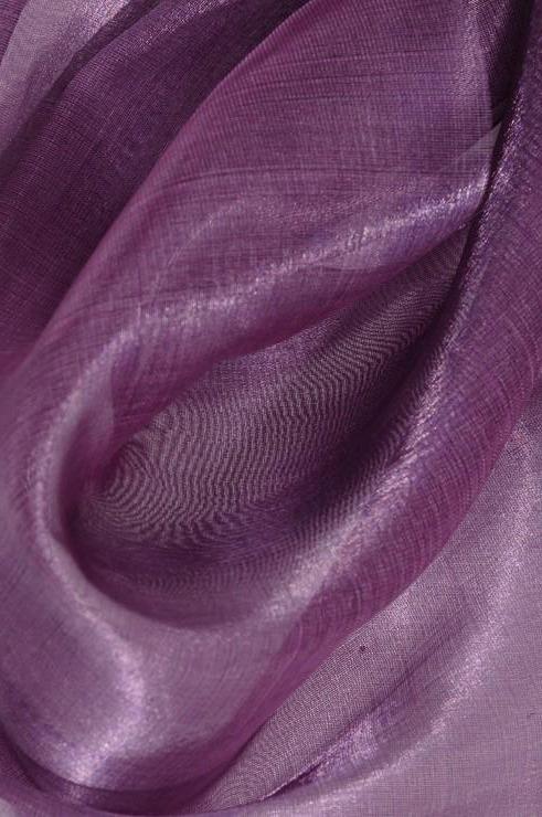 Deep Lavender Metallic Organza Fabric