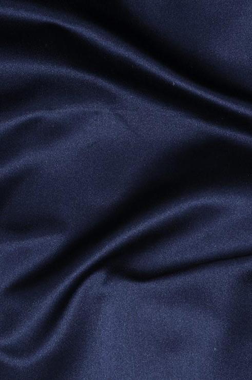 Denim Blue Silk Duchess Satin Fabric