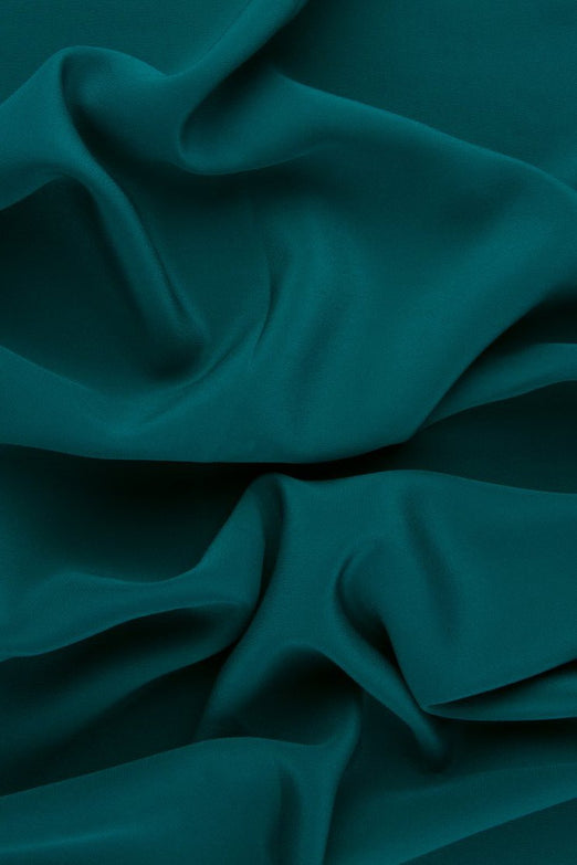 Emerald Silk Crepe de Chine Fabric