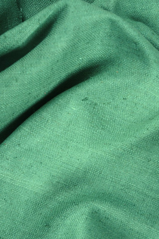 Emerald Green Silk Linen (Matka) Fabric