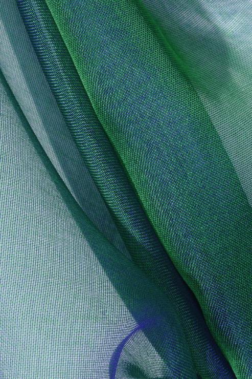 Emerald Green Silk Organza Fabric