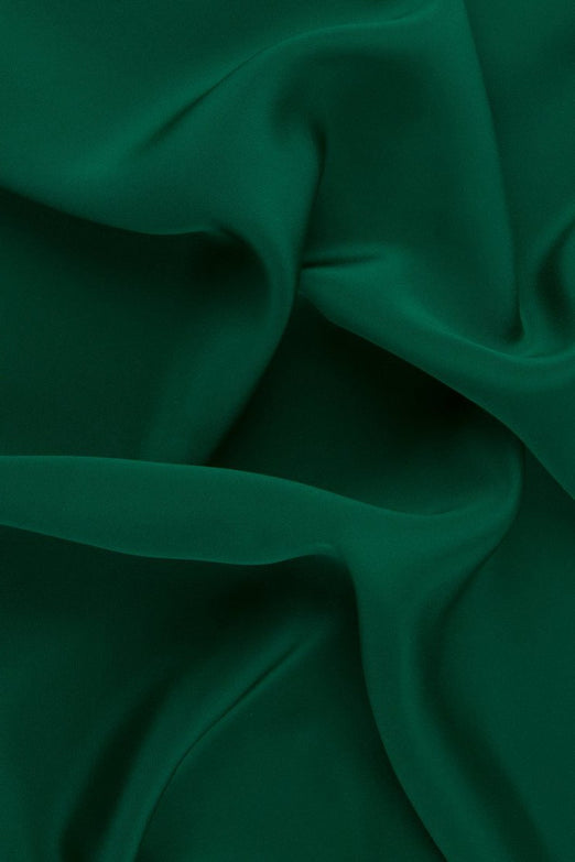 Emerald Green Silk 4-Ply Crepe Fabric