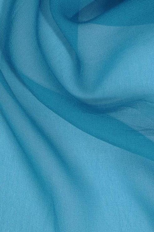 Enamel Blue Silk Georgette Fabric