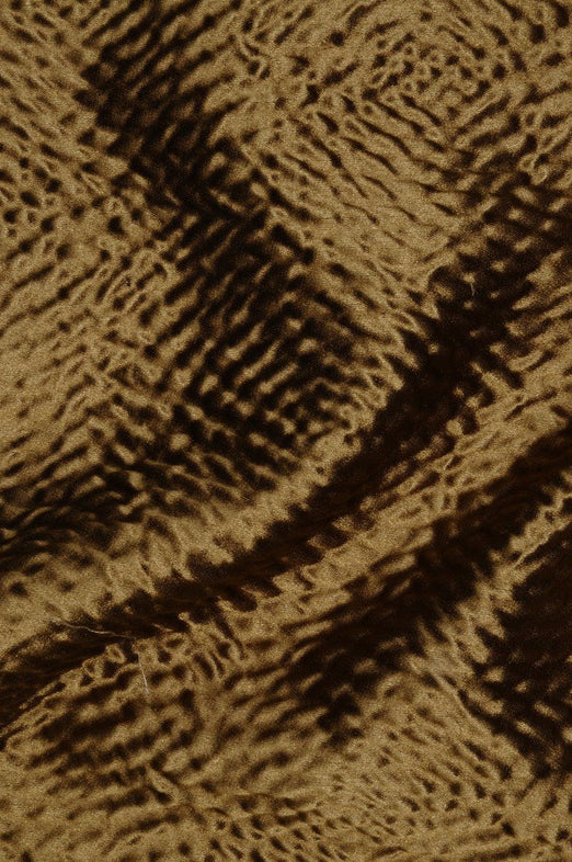 Ermine Brown Silk Hammered Satin Jacquard Fabric
