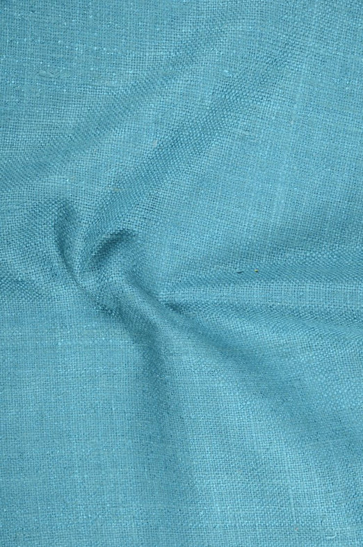 Evergreen Blue Silk Linen (Matka) Fabric