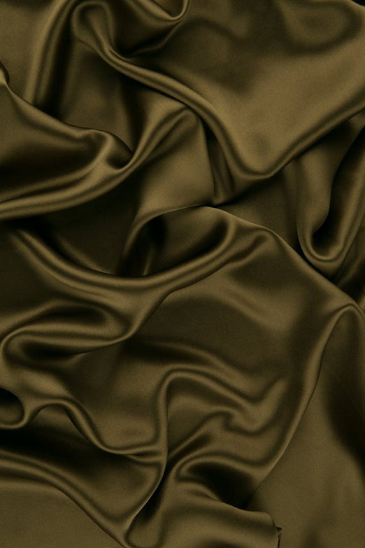 Fir Green Charmeuse Silk Fabric