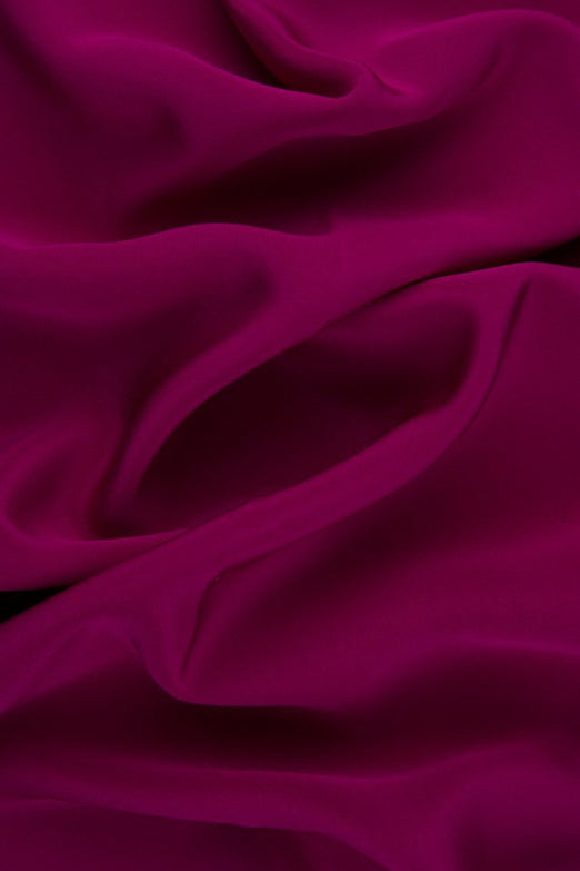 Fuchsia Silk 4-Ply Crepe Fabric