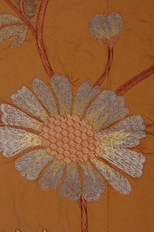 Gold Embroidered Taffeta Silk 505 Fabric
